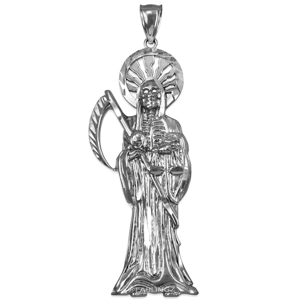 Sterling Silver Santa Muerte DC Pendant Karma Blingz