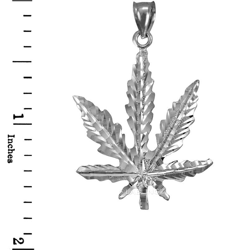 Sterling Silver Marijuana Weed DC Pendant Karma Blingz