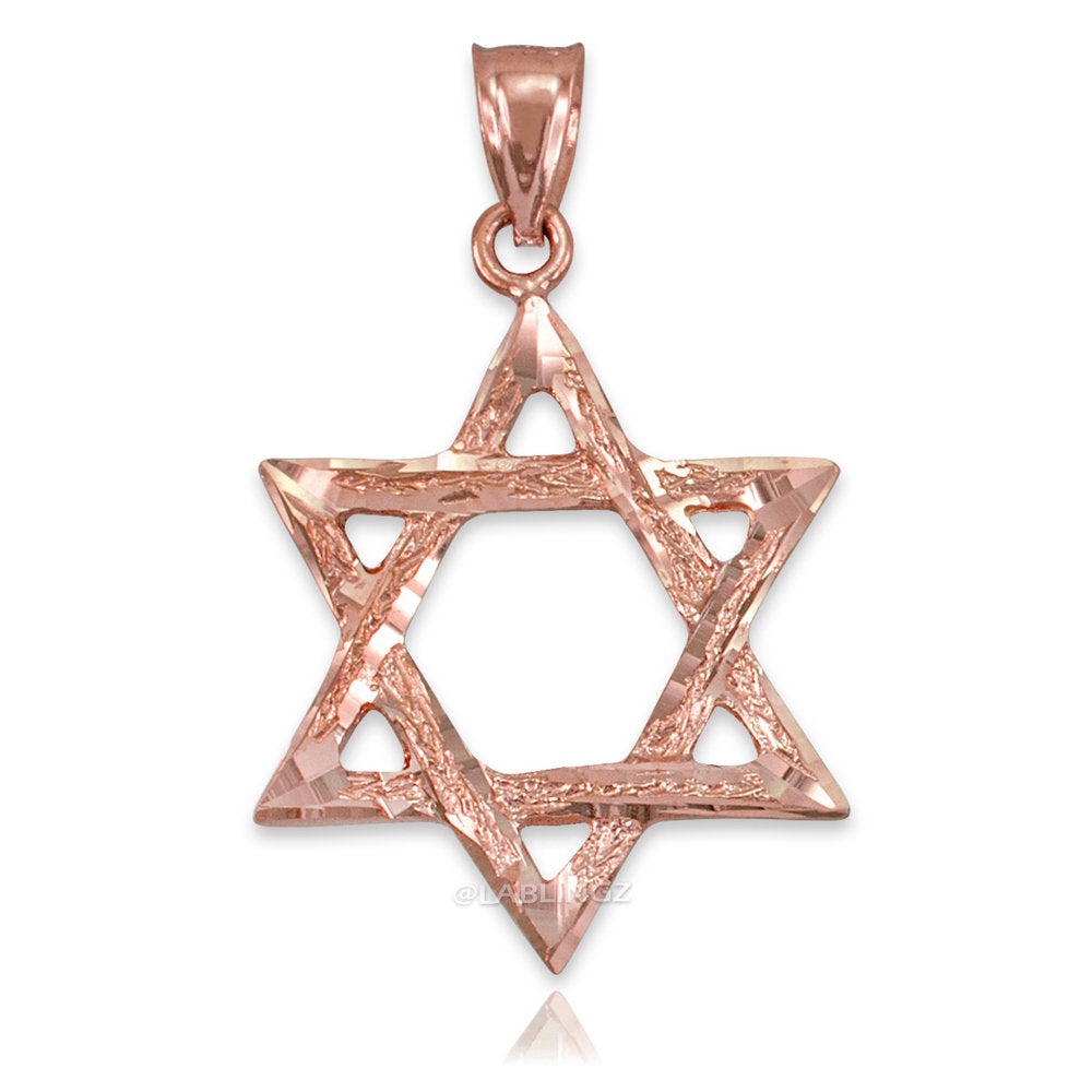 Gold Jewish Star of David DC Pendant (14K, 10K, yellow, white, rose gold) Karma Blingz