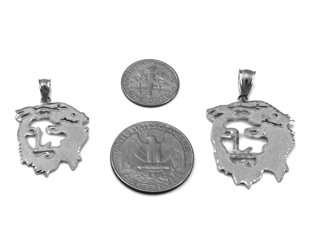 Sterling Silver Jesus Face DC Pendant (small, large) Karma Blingz
