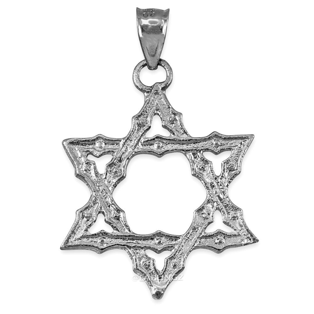 Gold Jewish Star of David Reversible Pendant (14K, 10K, yellow, white, rose gold) Karma Blingz