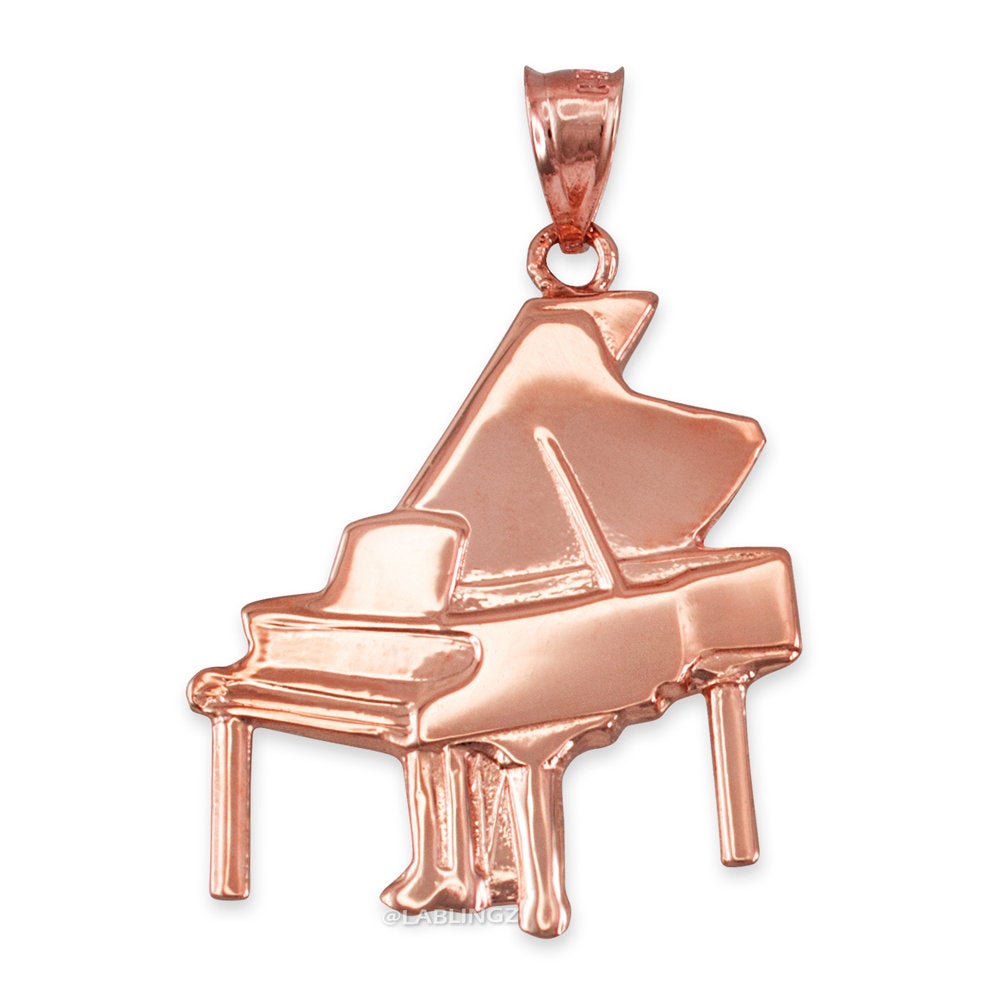 Gold Grand Piano Pendant (10K, 14K, yellow, white, rose gold) Karma Blingz