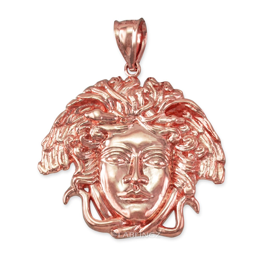 Gold Medusa Pendant (small, medium, large, 10k, 14k, yellow, white, rose gold) Karma Blingz