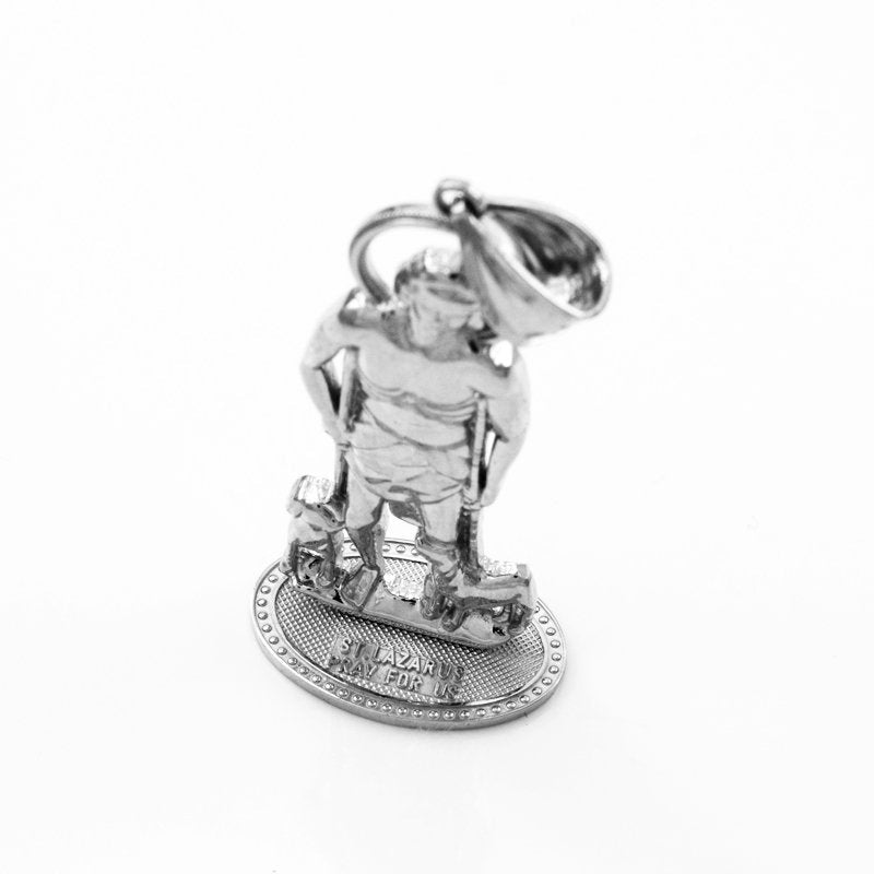 Gold St. Lazarus Statuette Pendant (yellow, white, rose gold, 10k, 14k) Karma Blingz