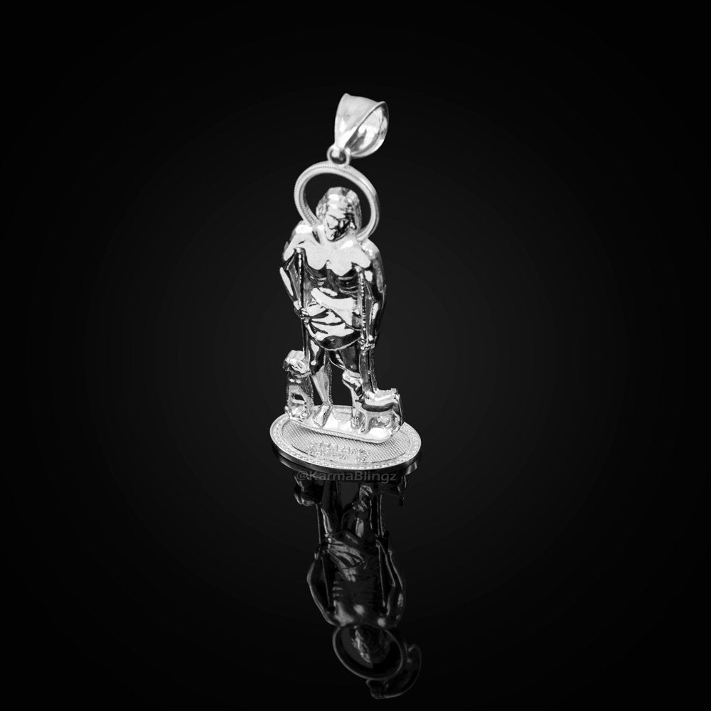 Sterling Silver St. Lazarus Statuette Pendant Karma Blingz