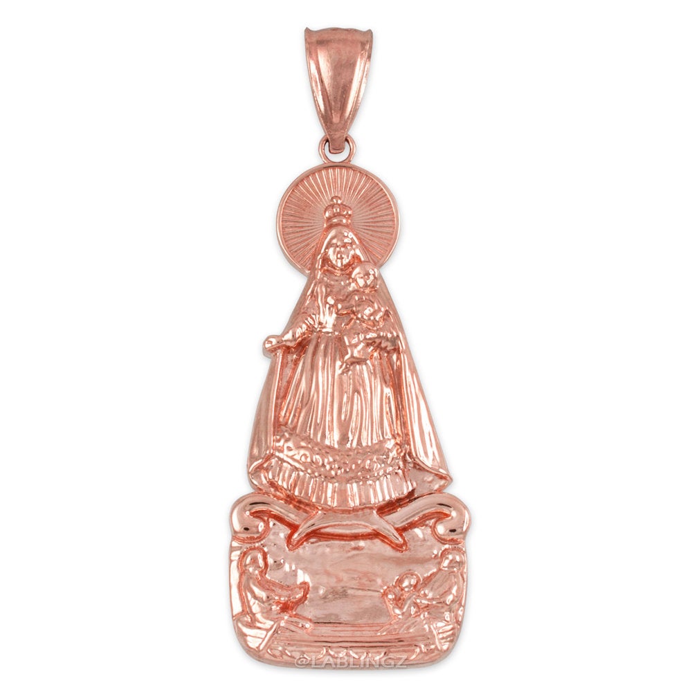 Our Lady of Cobre Gold Pendant (small, large, 10k, 14k, yellow, white, rose gold) Karma Blingz