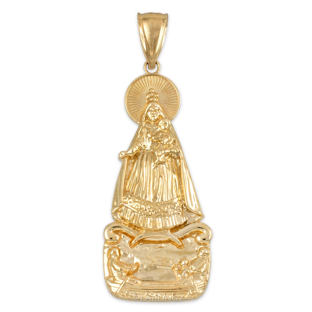 Our Lady of Cobre Gold Pendant (small, large, 10k, 14k, yellow, white, rose gold) Karma Blingz