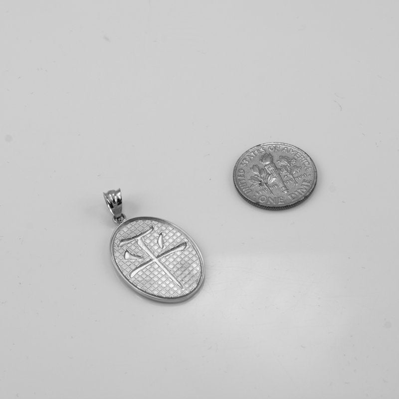Sterling Silver Chinese "Peace" Symbol Pendant Necklace Karma Blingz