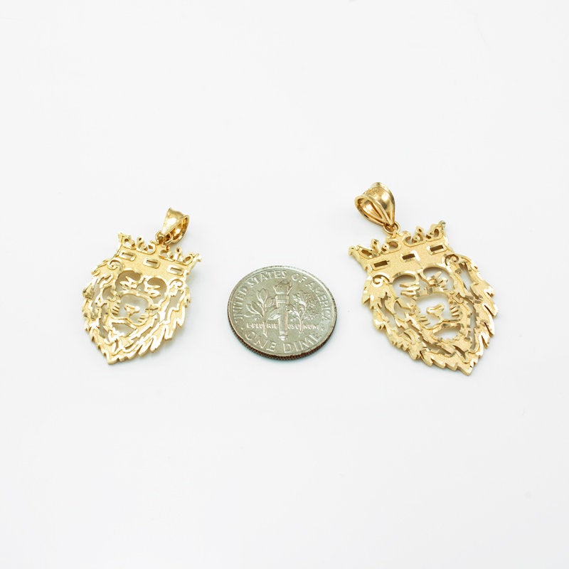 Gold Lion King DC Pendant (small, large, 10k, 14k, yellow, white, rose gold) Karma Blingz