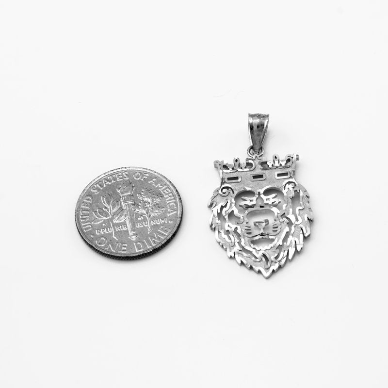 White Gold Lion King DC Charm Necklace (10k, 14k,) Karma Blingz