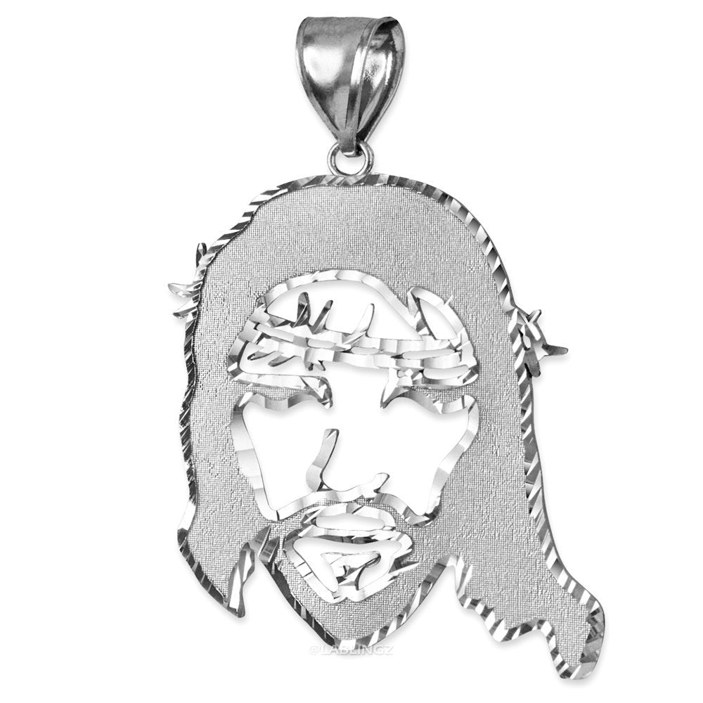 Gold Jesus Face DC Pendant (small, medium, large, 10k, 14k, yellow, white, rose gold) Karma Blingz