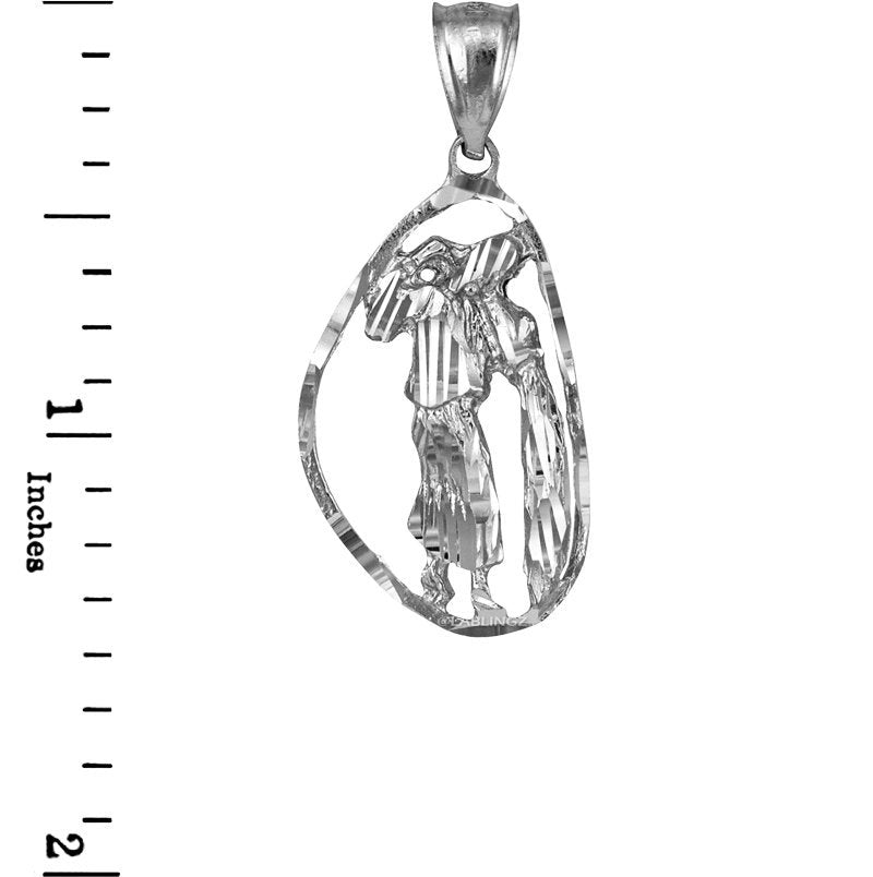 Sterling Silver Aquarius Zodiac Sign DC Pendant Necklace Karma Blingz