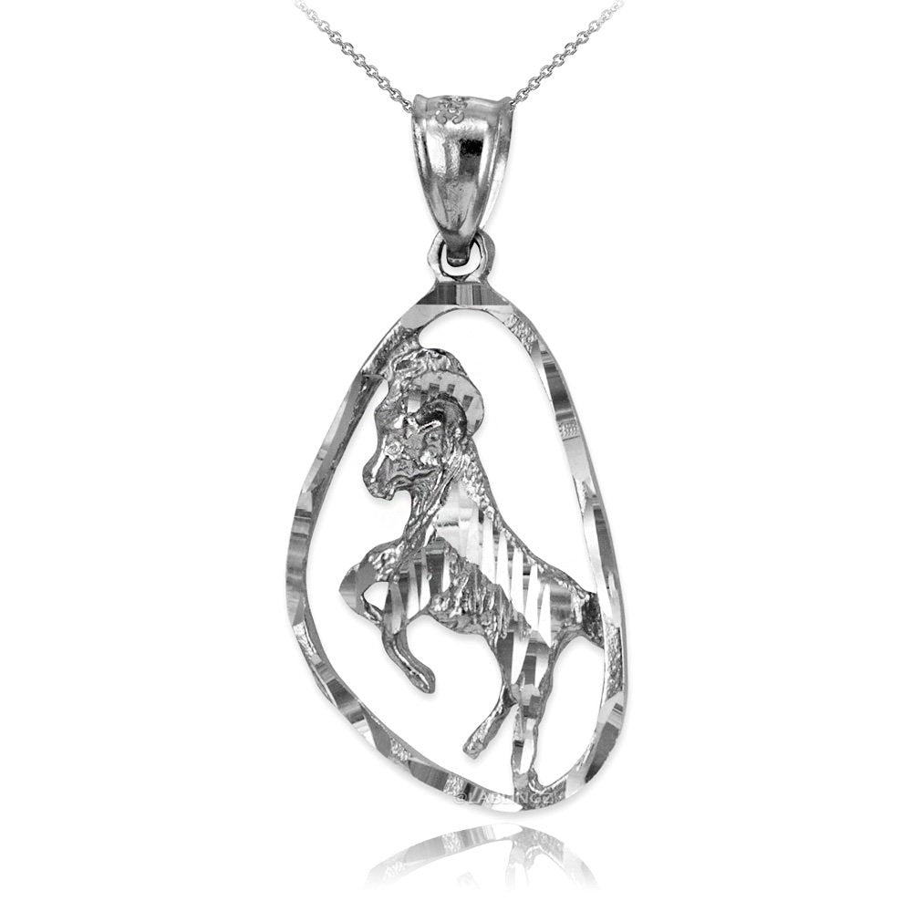 Gold Aries Zodiac Sign DC Pendant Necklace (yellow, white, rose gold, 10K, 14K) Karma Blingz