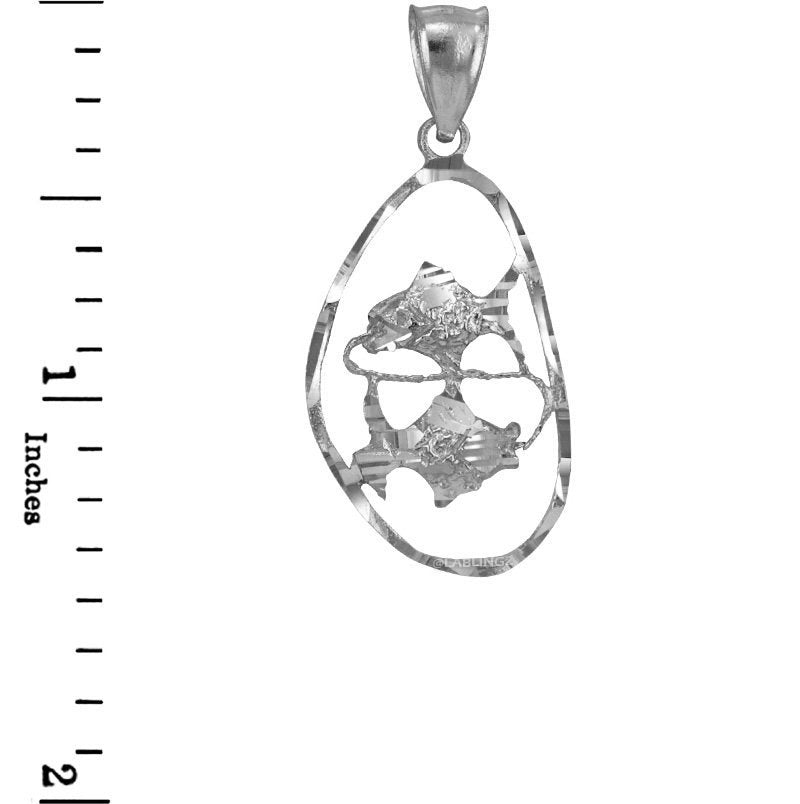Sterling Silver Pisces Zodiac Sign DC Pendant Necklace Karma Blingz