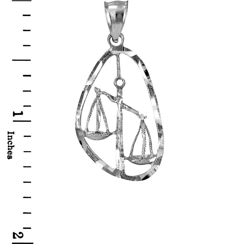 Sterling Silver Libra Zodiac Sign DC Pendant Necklace Karma Blingz