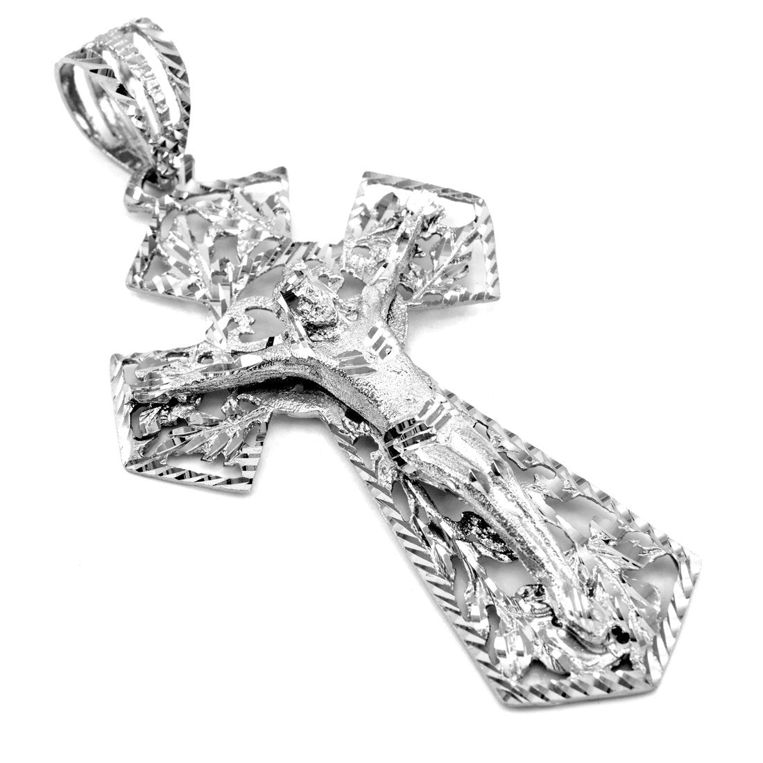 Sterling Silver Mens Extra Large Crucifix Cross DC Pendant Karma Blingz