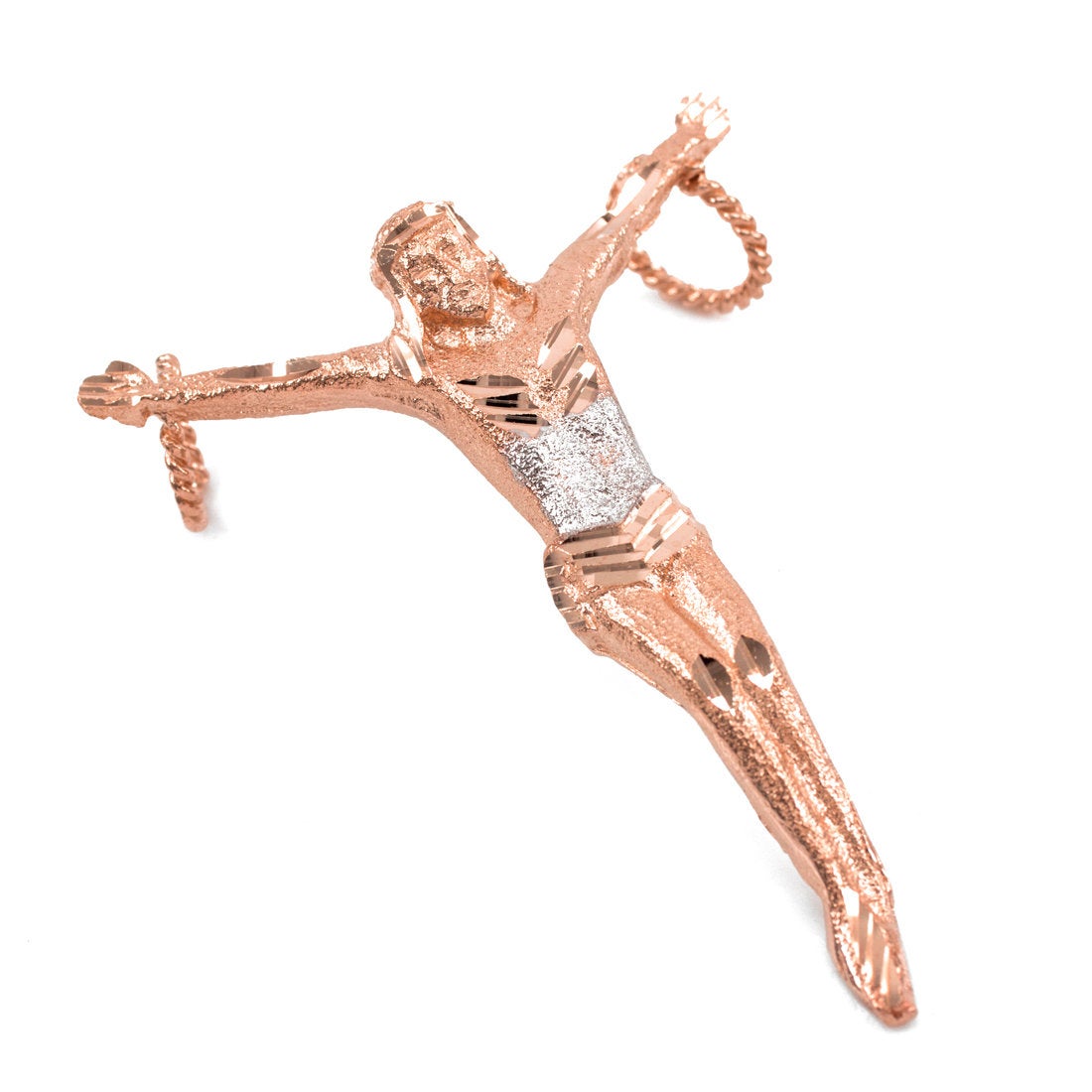 Gold Crossless Crucifix Mens Large DC Jesus Christ Pendant (yellow, white, rose gold, 10k, 14k) Karma Blingz