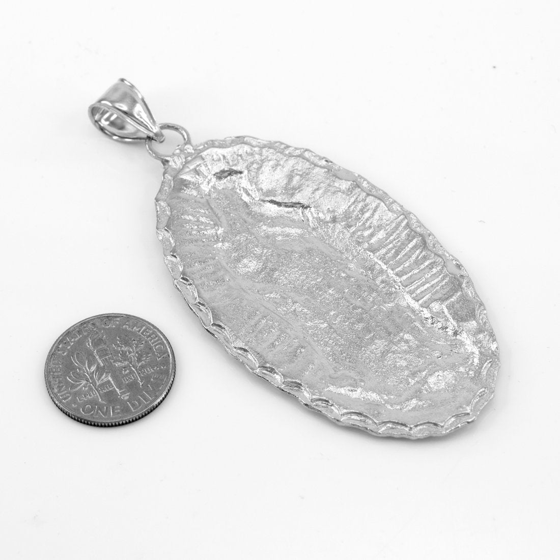 Sterling Silver Our Lady of Guadalupe Mens Large DC Pendant Karma Blingz