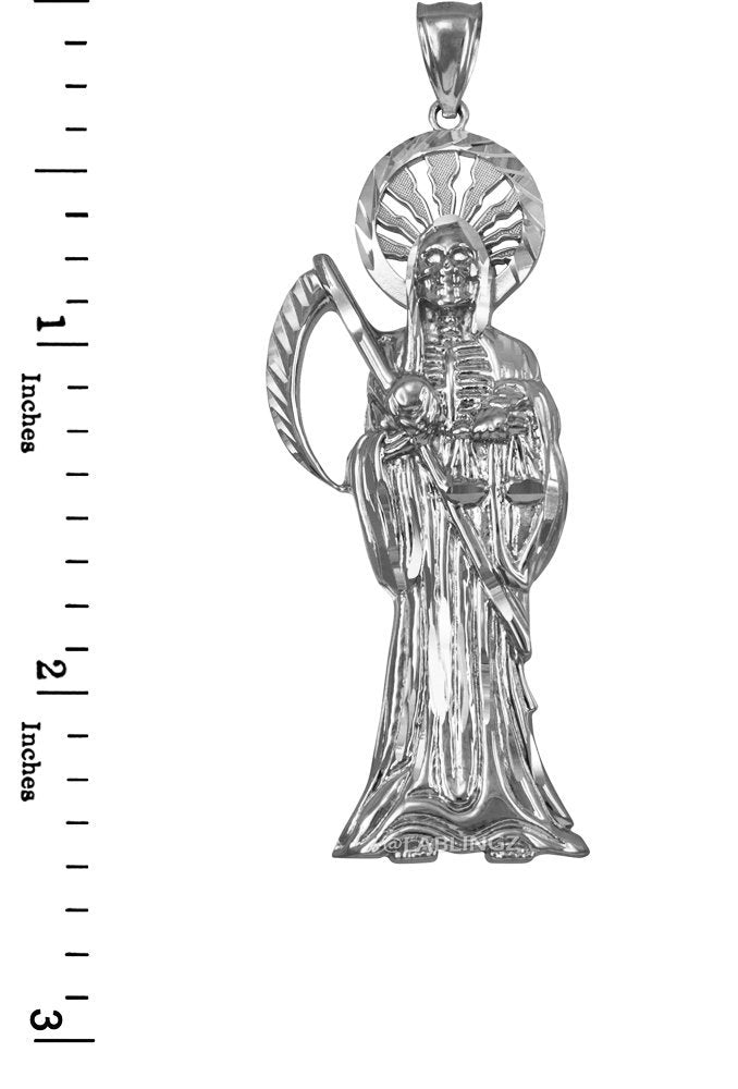 Sterling Silver Santa Muerte DC Pendant Karma Blingz