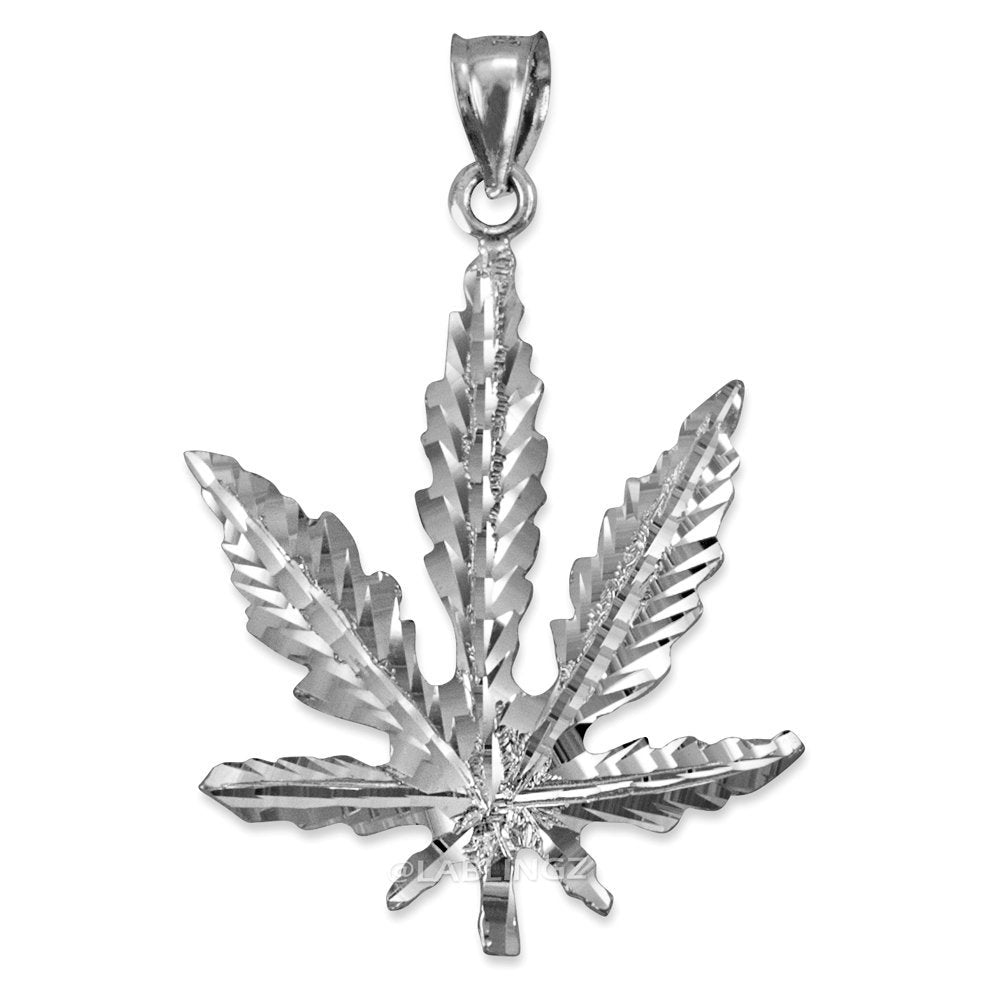 Gold Marijuana Weed DC Pendant (yellow, white, rose gold, 10k, 14k) Karma Blingz