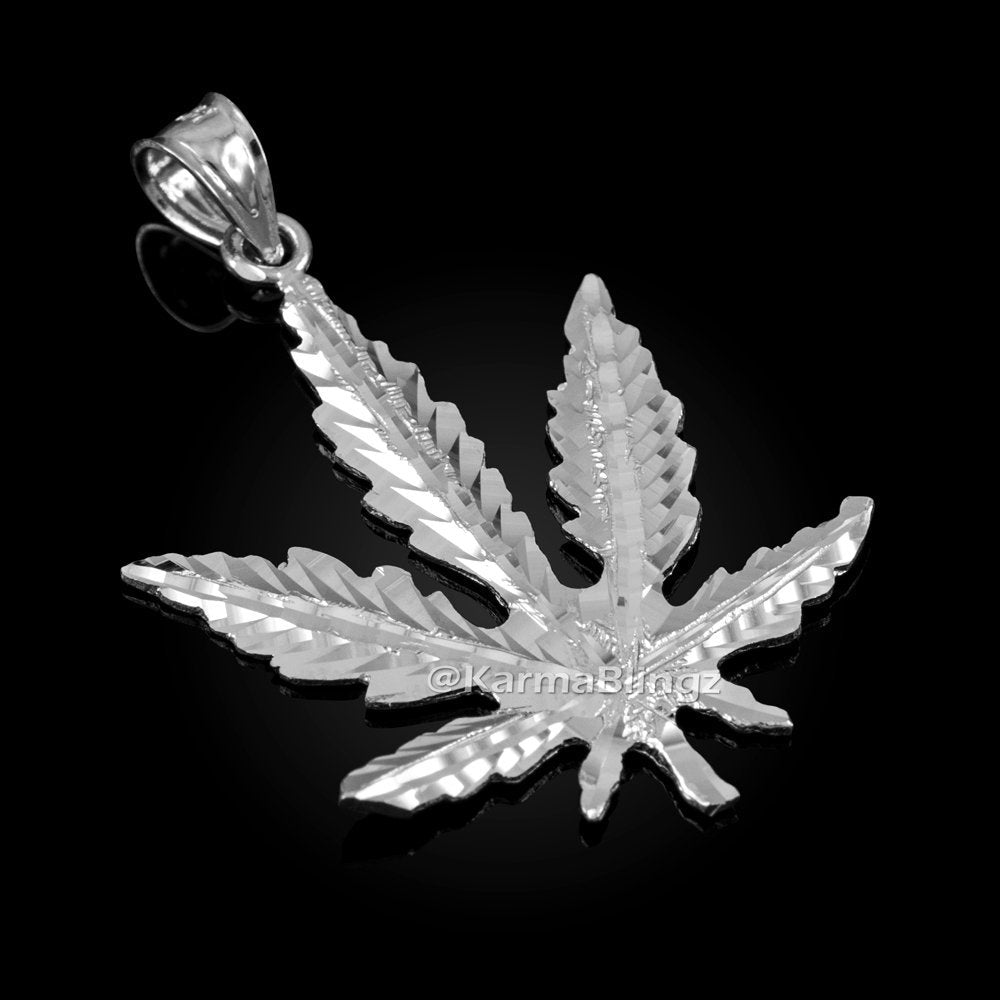 Sterling Silver Marijuana Weed DC Pendant Karma Blingz