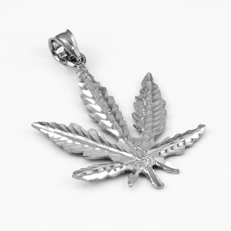 Sterling Silver Marijuana Weed DC Pendant Karma Blingz