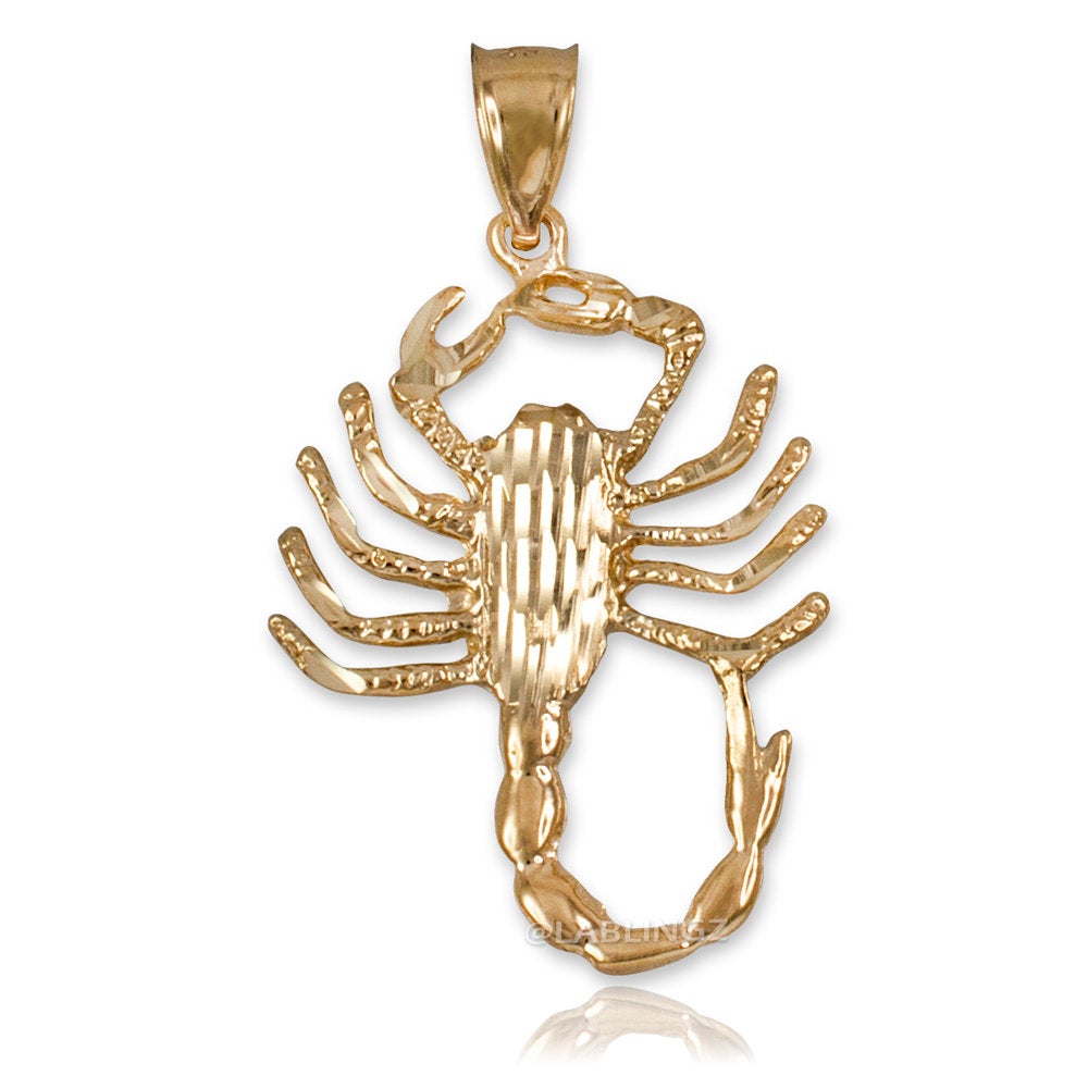 Gold Scorpion DC Pendant (yellow, white, rose gold, 10k, 14k) Karma Blingz