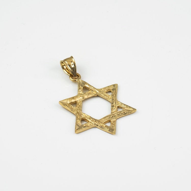 Gold Jewish Star of David DC Pendant (14K, 10K, yellow, white, rose gold) Karma Blingz