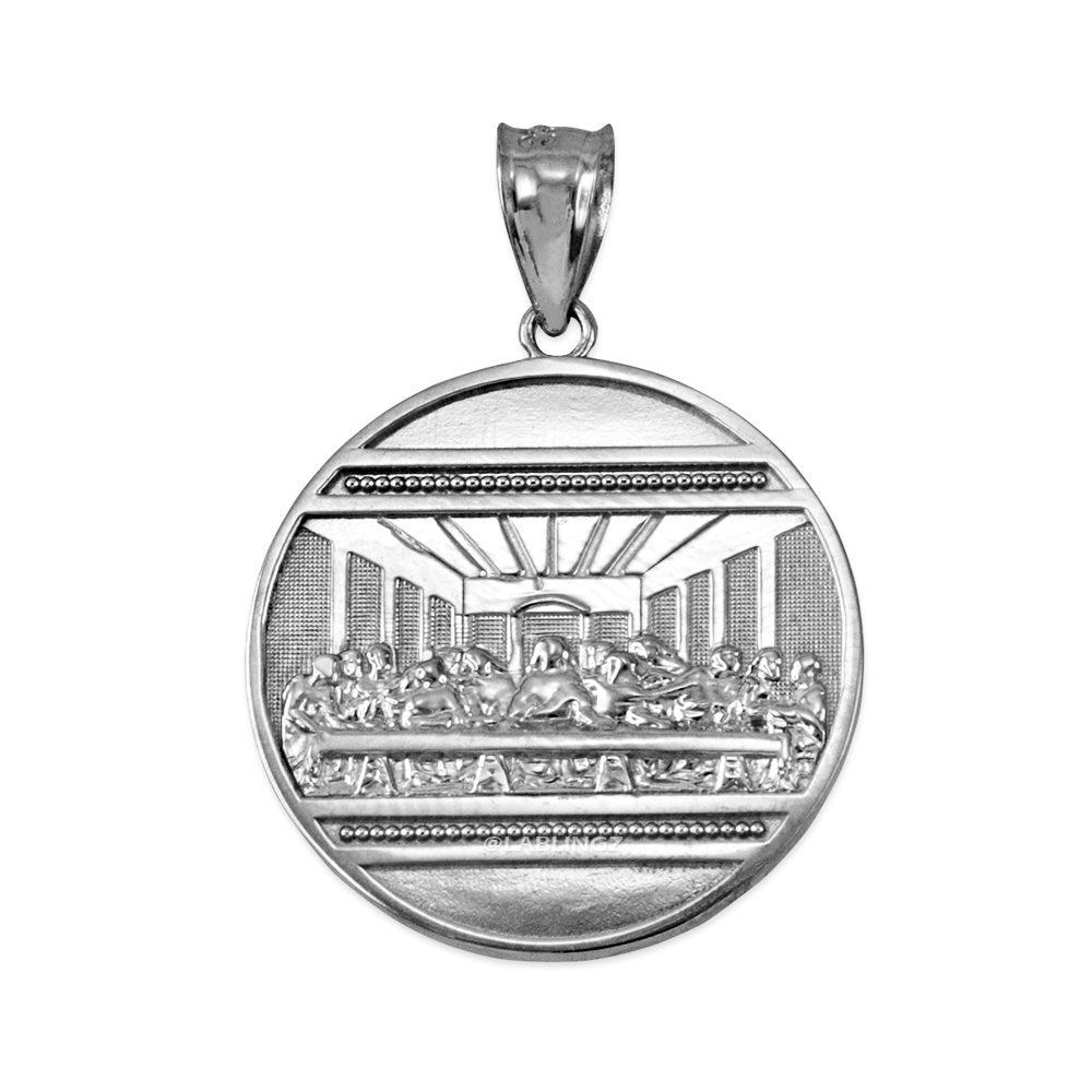 Sterling Silver Last Supper Medallion Pendant Necklace Karma Blingz