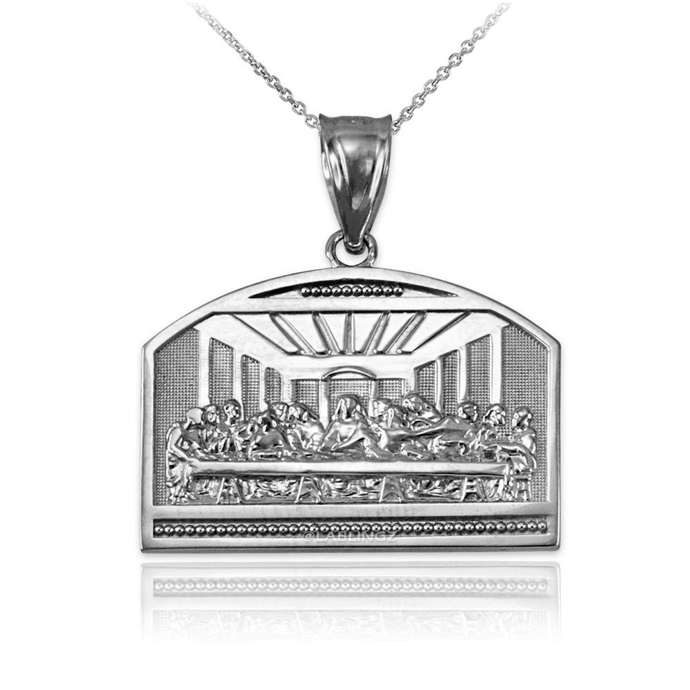 Gold Last Supper Pendant Necklace (10K, 14K, yellow, white, rose gold) Karma Blingz