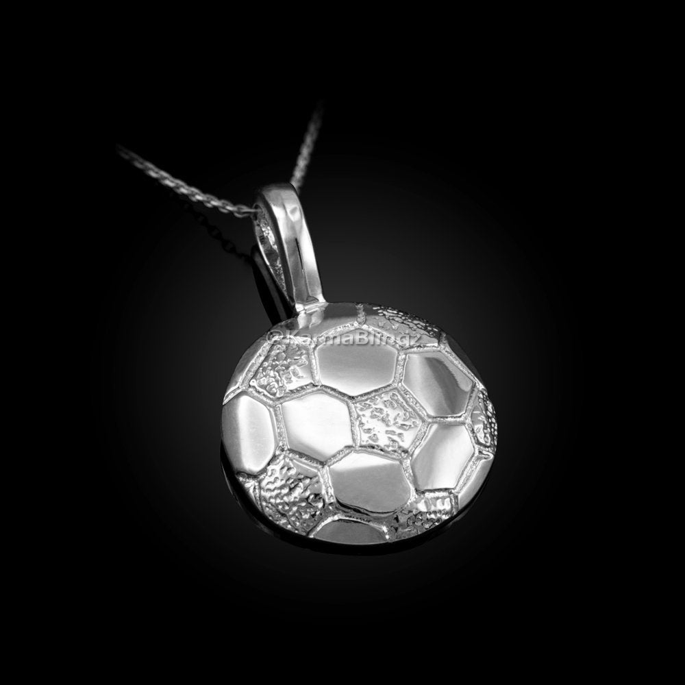 Sterling Silver Soccer Ball Pendant Necklace Karma Blingz