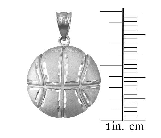 Sterling Silver Basketball Satin DC Pendant Necklace Karma Blingz