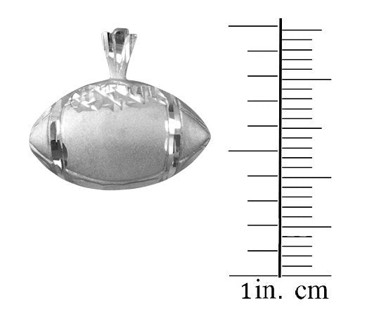 Sterling Silver Satin DC American Football Pendant Necklace Karma Blingz