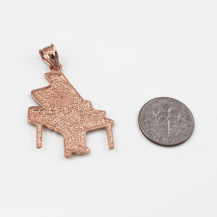 Gold Grand Piano Pendant (10K, 14K, yellow, white, rose gold) Karma Blingz