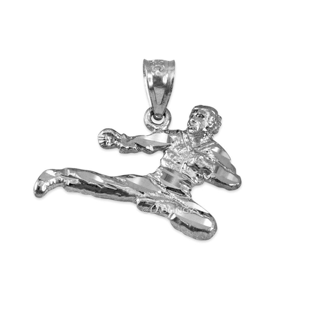 Sterling Silver Karate Kick DC Charm Necklace Karma Blingz