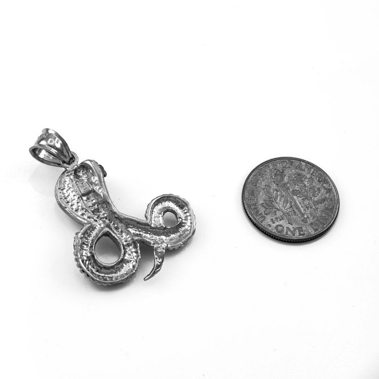 Gold Cobra Snake Satin DC Pendant (10K, 14K, yellow, white, rose gold) Karma Blingz