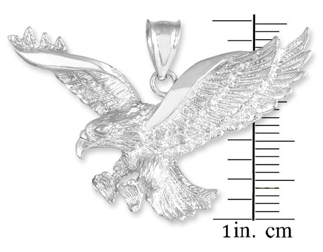 Gold Flying Eagle Pendant (10K, 14K, yellow, white gold) Karma Blingz
