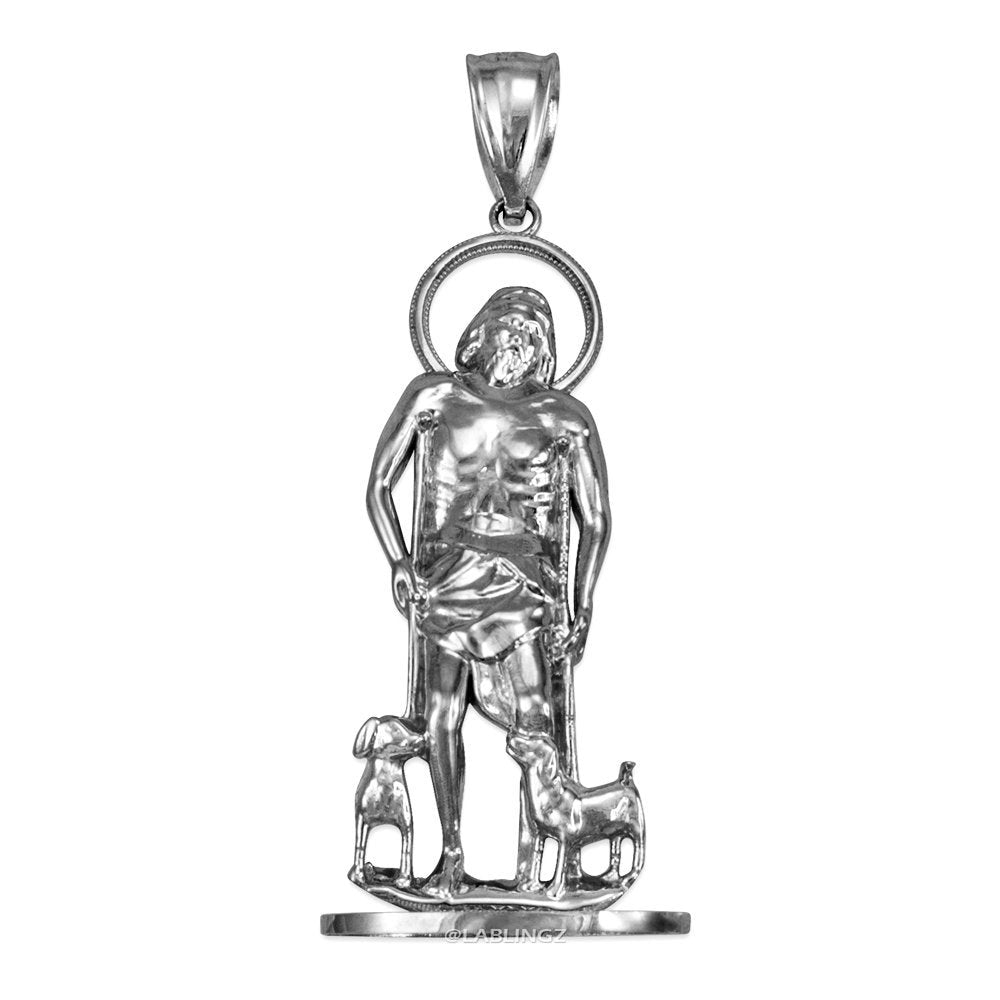 Gold St. Lazarus Statuette Pendant (yellow, white, rose gold, 10k, 14k) Karma Blingz