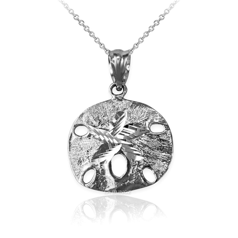 Polished Sterling Silver Sand Dollar DC Charm Necklace Karma Blingz