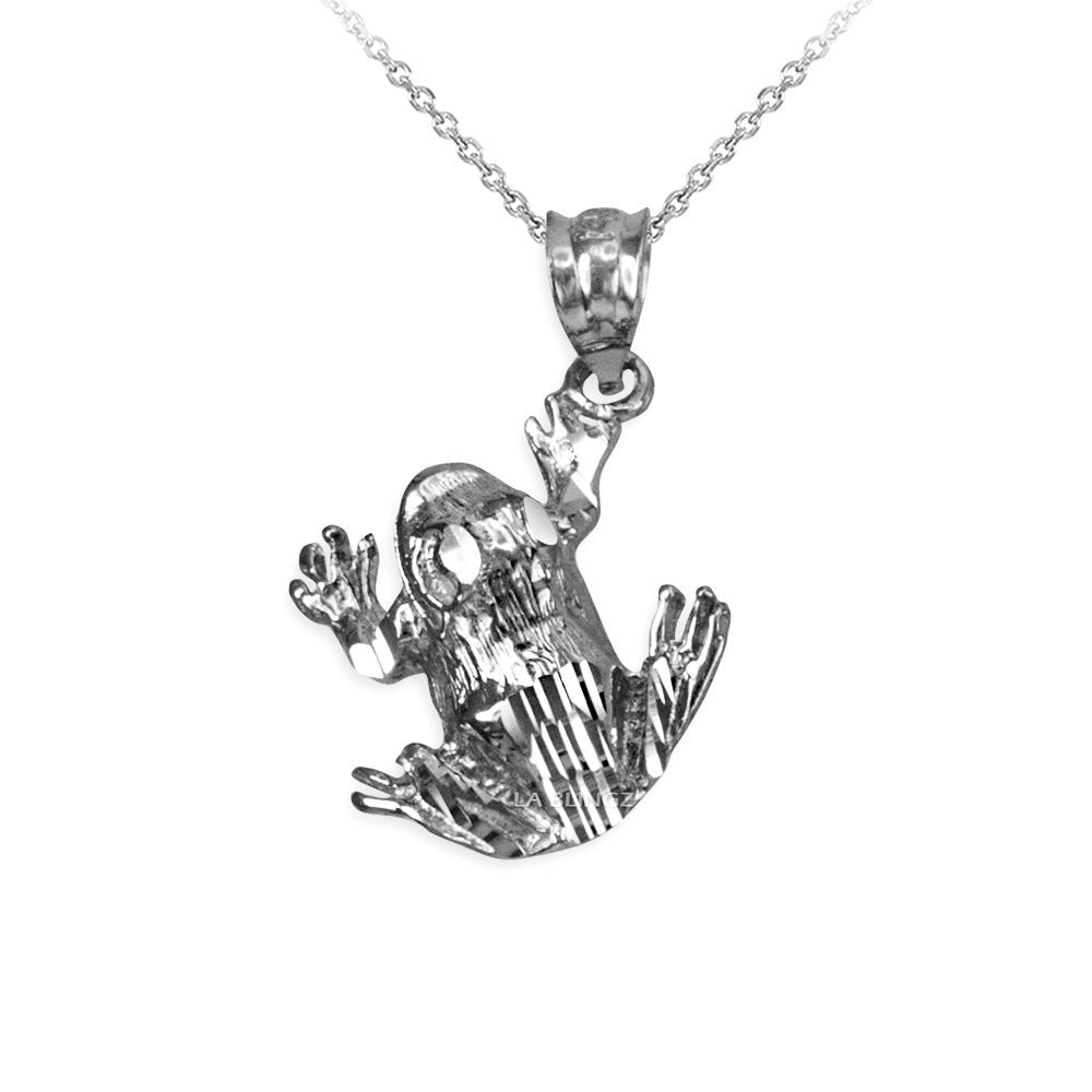 Gold Frog DC Charm Necklace (yellow, white, rose gold, 10k, 14k) Karma Blingz