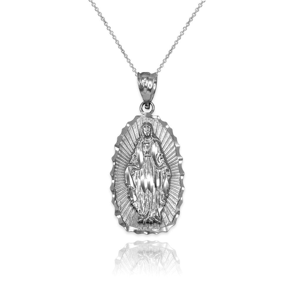 Sterling Silver Lady of Guadalupe DC Pendant Necklace Karma Blingz