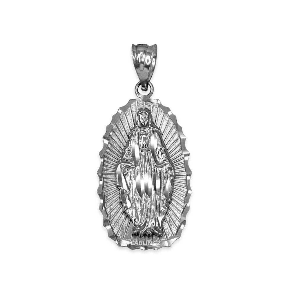 Sterling Silver Lady of Guadalupe DC Pendant Necklace Karma Blingz