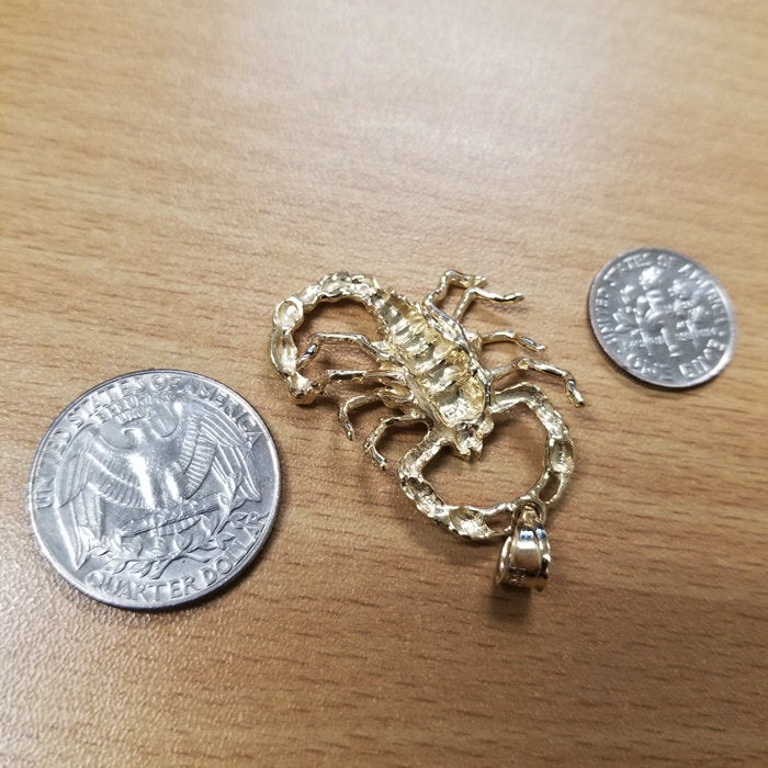 Gold Scorpion DC Pendant (yellow, white, rose gold, 10k, 14k) Karma Blingz
