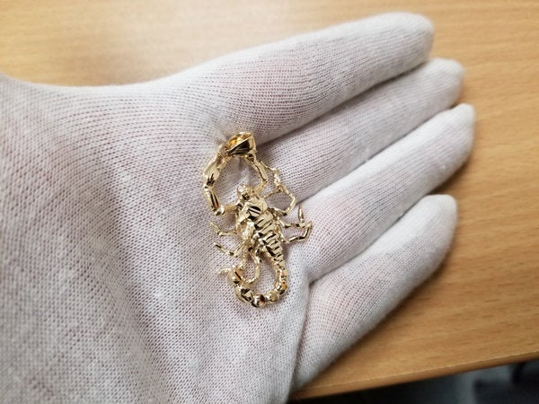 Gold Scorpion DC Pendant (yellow, white, rose gold, 10k, 14k) Karma Blingz