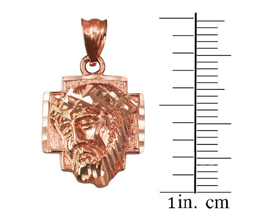 Gold Jesus Face Cross DC Charm Necklace (10K, 14K, yellow, white, rose gold) Karma Blingz