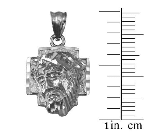 Sterling Silver Jesus Face Cross DC Charm Necklace Karma Blingz