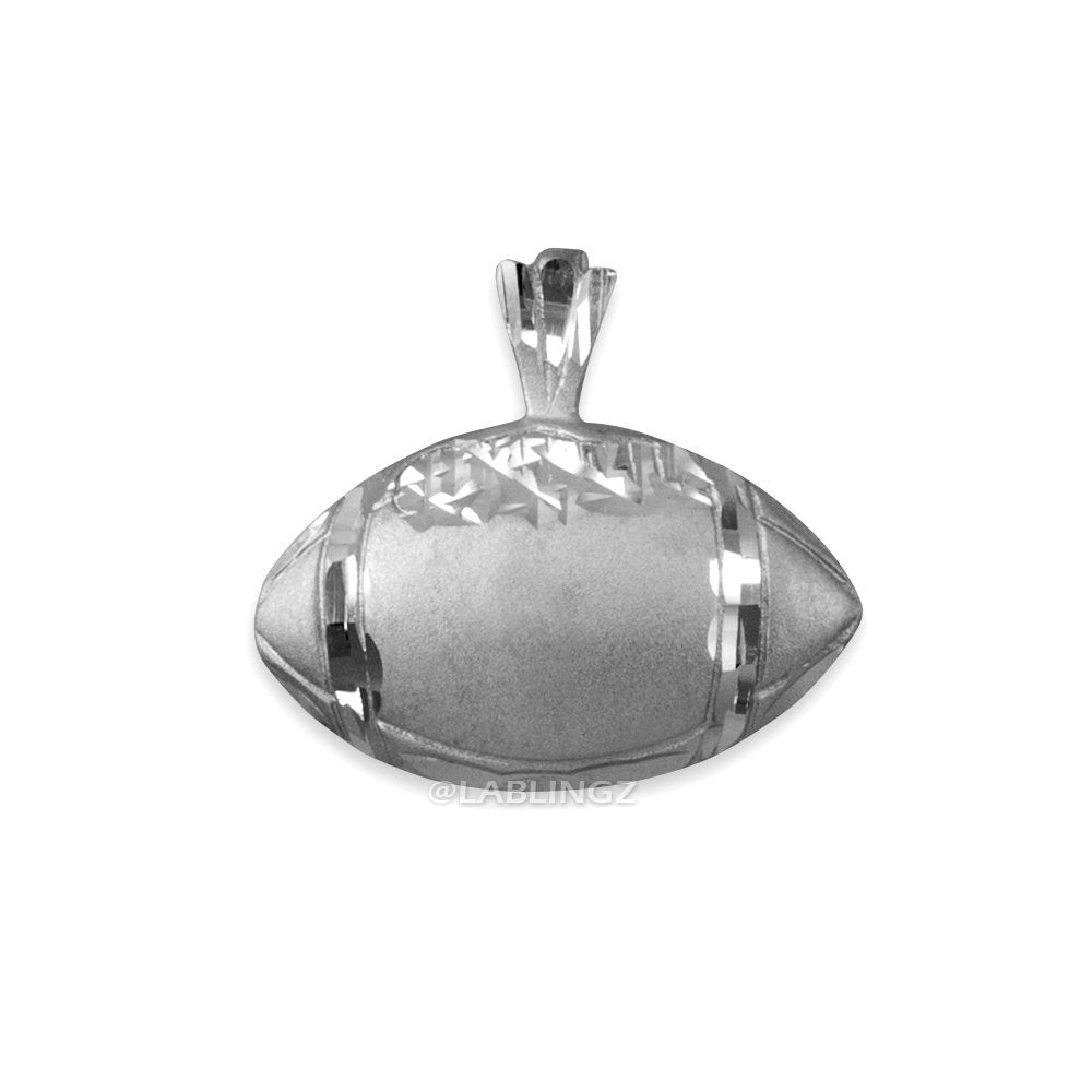 Sterling Silver Satin DC American Football Pendant Necklace Karma Blingz