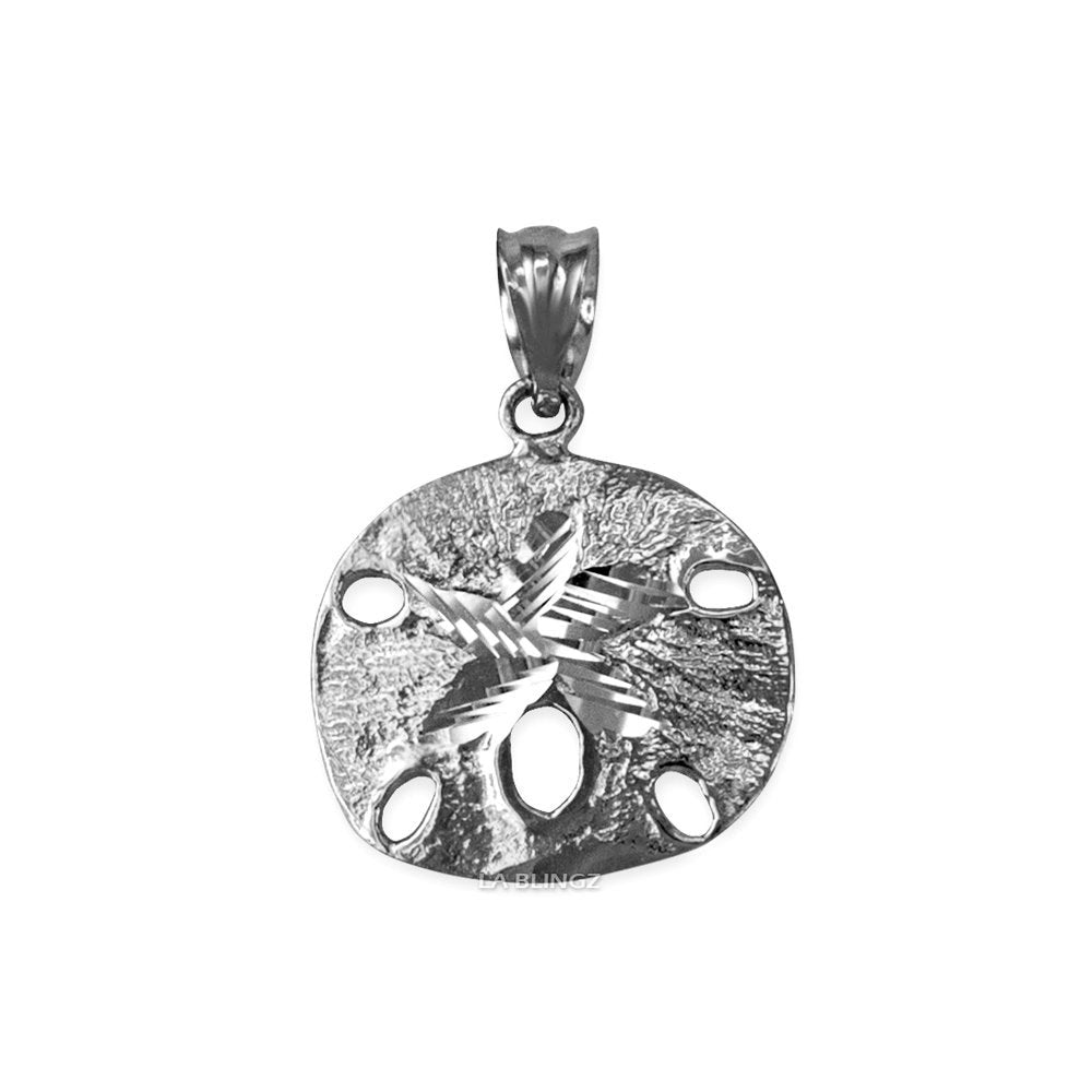 Polished Sterling Silver Sand Dollar DC Charm Necklace Karma Blingz