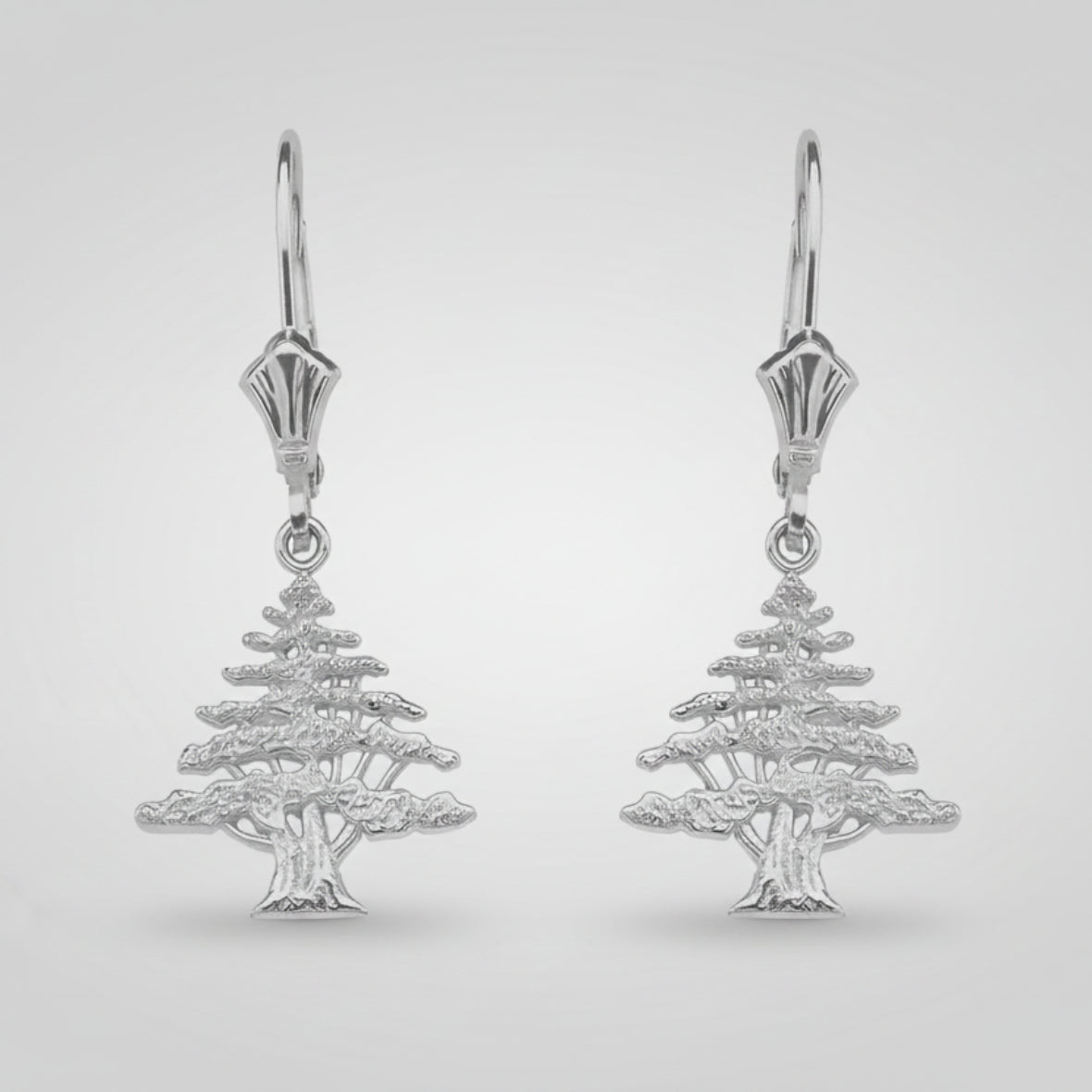 Sterling Silver Lebanese Cedar Tree Earrings Karma Blingz