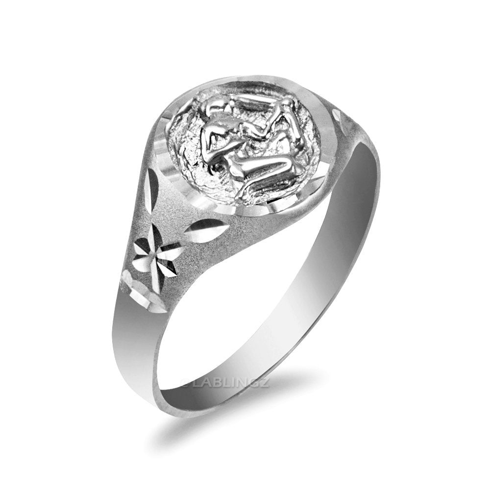 Sterling Silver Sagittarius Satin DC Ladies Zodiac Sign Ring Karma Blingz